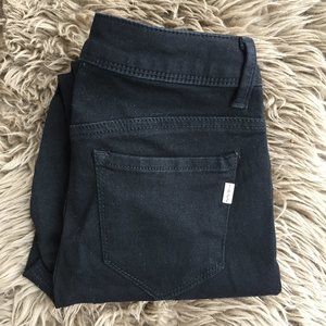 1822 black denim skinny jeans w/zips - size 4